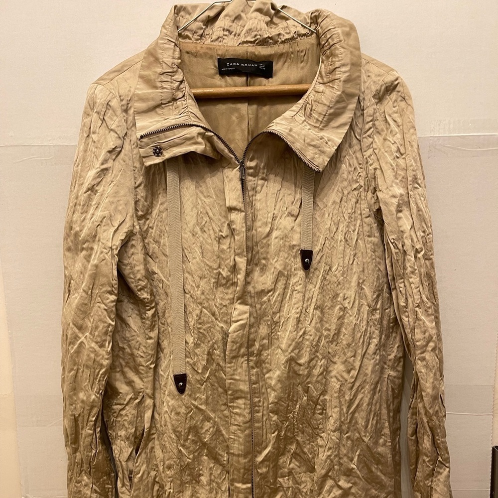 Zara Womens Wrinkle Look Jacket Size Medium
